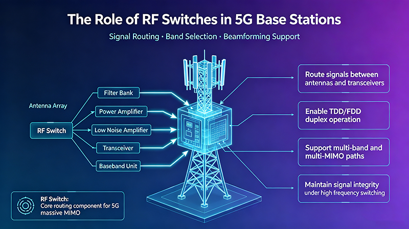 The Role of RF Microwave Switches in 5G Base Stations and Test Systems