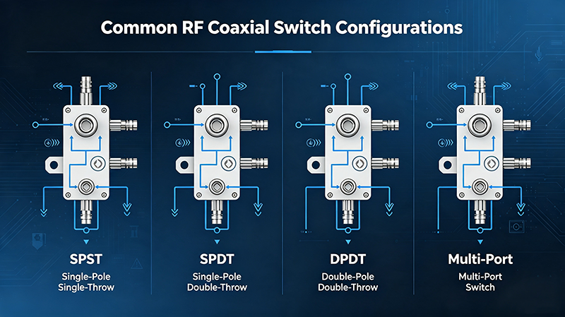 Common RF Coaxial Switch Configurations