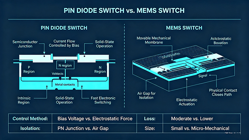 PIN Diode Switch vs. MEMS Switch: Which Technology Dominates Future RF Systems?