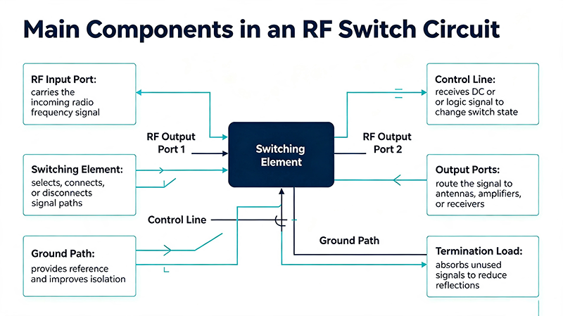 Main Components in an RF Switch Circuit