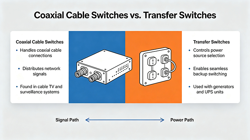 Coaxial Cable Switches vs. Transfer Switches