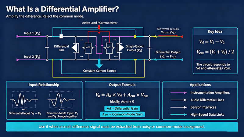 The Differential Amplifier: How It Works, Types and Applications